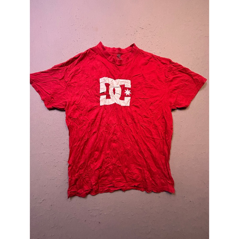 DC Shoes T Shirt Cotton Blend Red Graphic XL Mens